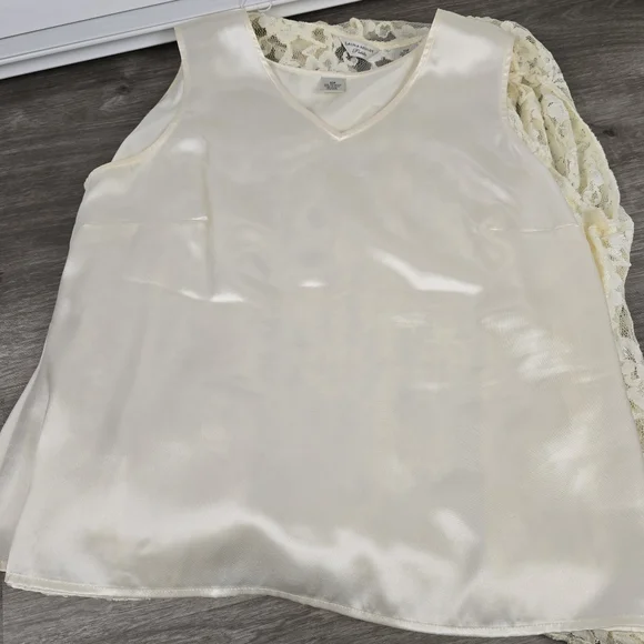 Laura Ashley Lace Blouse with Attached Camisole - Picture 8 of 13